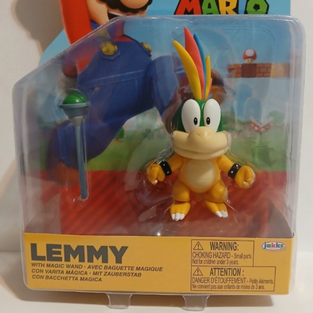 Super Mario LEMMY WITH MAGIC WAND 4 Inch Articulated Figure Jakks Pacific